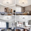 HLILCEH 26inch Modern LED Ceiling Light, 6 Rings Flower Flush