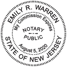 Round Notary Stamp for State of New Jersey- Self Inking Stamp - Top Brand Unit with Bottom Locking Cover for Longer Lasting Stamp - 5 Year Warranty