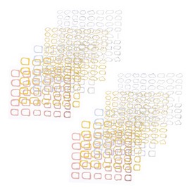 FRCOLOR 10Sheet Gold Metallic Nail Art Stickers Adhesion Minimalist Geometric Frames DIY Nail Decals for Easy Application