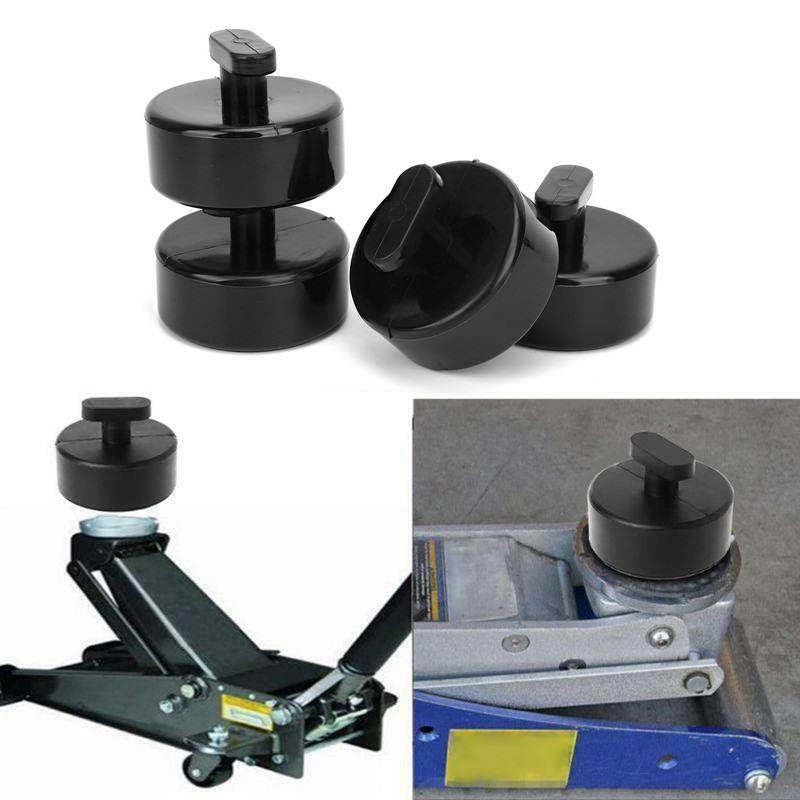 4pcs Jack Lift Pad Lifting Pucks Rubber Black Auto Accessory