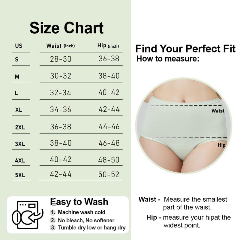 BATTEWA Incontinence Underwear for Women,Leak Proof Underwear Washable Absorbency Cotton