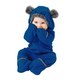 Fleece Baby Bunting Bodysuit – Infant One Piece Kids Hooded Romper Outerwear Toddler Jacket