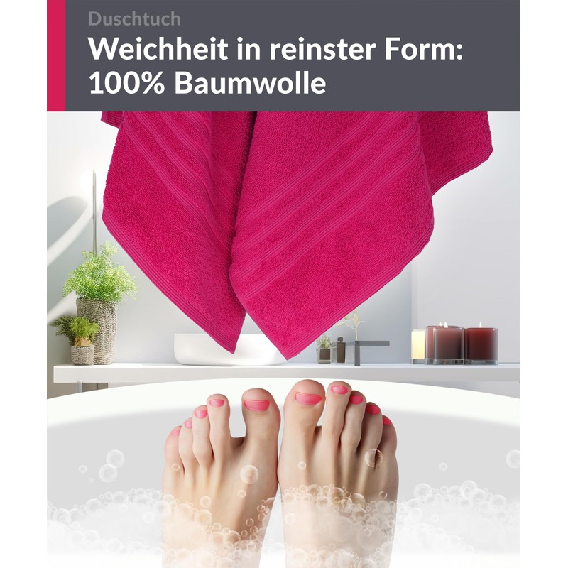 Lashuma Terry Towelling Bath Towel Set 70 x 140 cm