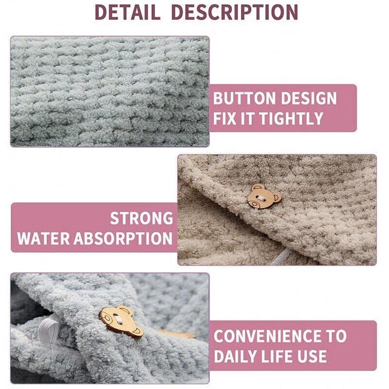 Quick Dry Hair Towel Drying Turban Bath Towel Head Wrap
