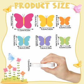 6 Pieces Spring Butterfly Wooden Signs 3D Colorful Butterfly Wooden Blocks Spring Tiered Tray Decor Farmhouse Rustic Wooden Sign Table Decor for Spring Home Kitchen Shelf Decorations