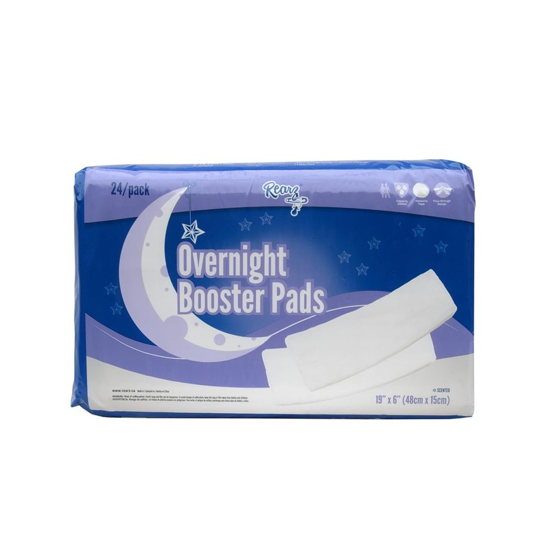 Overnight Booster Pads, Scented, X-Large with Adhesive Strip, 2500 ml