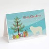 Caroline's Treasures BB2973GCA7P Komondor Merry Christmas Tree Greeting Cards and