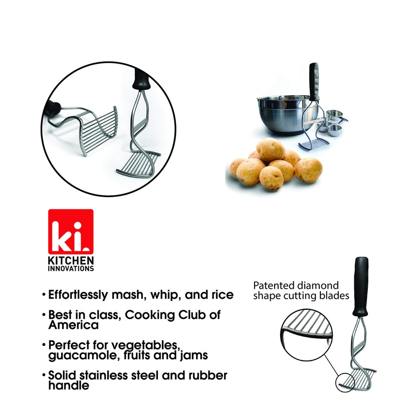 Diamond Series Heavy Duty Potato Masher – Stainless Steel Handheld