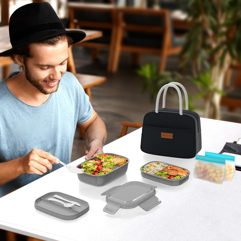 JBGOYON® Bento Lunch Box Set - 3 Stackable Containers for