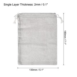 PATIKIL 7"x5" Coin Sacks Bag, 6Pcs Bank Coin Deposit Change Transit Canvas Money Bags with Drawstring Gift Sacks Style 1, White