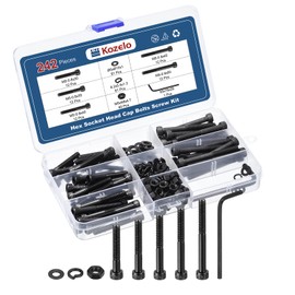 Kozelo 242pcs M5 Socket Head Cap Screws Bolts Nuts Assortment Kit - [M5x30/35/40/45/50mm] Alloy Steel Fully Threaded Black Oxide 12.9 Internal Hex Screw for 3D Printer Use, with Wrench