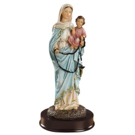 Needzo Our Lady of The Holy Rosary Statue, Indoor and Outdoor Home Decor, Virgin Mary Catholic Devotional, 8.5 Inches