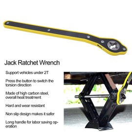 Universal Auto Labor-Saving Jack Ratchet Wrench,High Carbon Steel Scissor Jack Lift Speed Tyre Repair Tools, Tire Wheel Jack Wrench with Long Handle for Automotive Repair