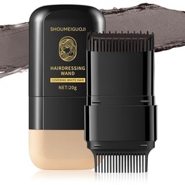 2 en 1 Portátil Peine para Tinte de Cabello, Stick Cubre Canas para Mujer, Barra para Cubrir Canas Rápido, Impermeable y Antisudor, Unisex (Marrón castaño)