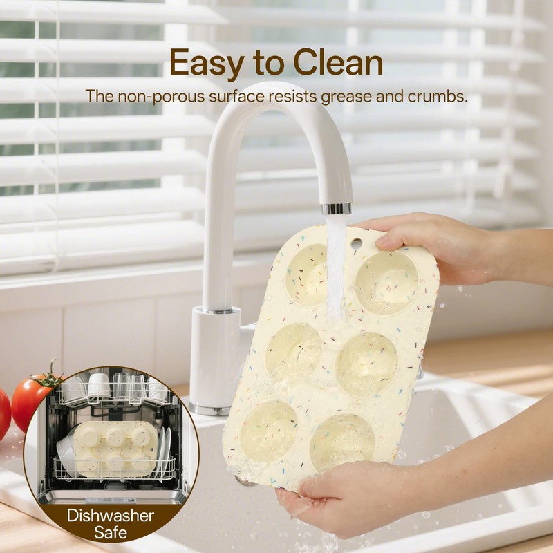 2 Pack Silicone Muffin Pan for Baking, Regular Size Nonstick