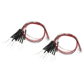 PATIKIL 0402 Pre-Wired Micro LED, 24 Pcs 9-12V Pre-soldered Mini Light Emitting Diodes Surface Mount Device for Model, DIY, 9.8" Length, Red