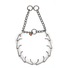 Herm Sprenger Easy On Prong Training Collar with Center-Plate and Assembly Chain | Stainless Steel Training Collar for Dogs | Made in Germany - 2.25 mm, 19"