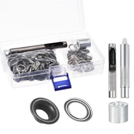 Kozelo 100 Sets Ösen-Werkzeug-Set – [ 5/16 Zoll] Kupfer mit Setter Tools Ösen für Lederbekleidung Vorhang Verwendung | Grau