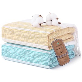 Genovega 2 Packs Turkish Beach Towels Vacation Essentials Quick Dry Sand Free Oversized Bath Pool Swim Towel Extra Large XL Big Blanket Adult Travel Accessories Cruise Essentials Must Haves 2025