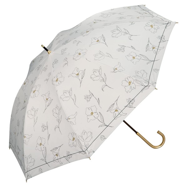 Wpc. Parasol Blackout Flower Drawing, Off <100% Light Shading Rate, 100% UV Protection, UPF50+, Rain or Shine, 21.7 inches (55 cm), Women’s Floral Pattern, Nuance Color, Elegant, Stylish, Cute,