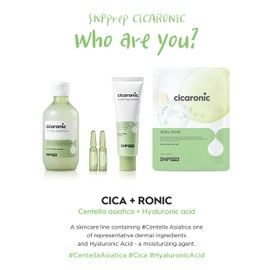 SNP Prep Cicaronic Daily Sheet Mask – Korean Face Mask with Centella Asiatica, Triple Hyaluronic Acid, and Natural Soothing Extracts for Sensitive Skin Hydration and Barrier Support, 10 Sheets