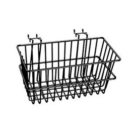 Lot of 6 New Chrome - 12"W x 6"D x 6"H Multi Basket - Fits Slatwall, Gridwall, Pegboard, and Slatgrid