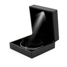 LED Light Ring Box, 4 Colours Fashionable LED Illuminated Ring Storage Jewellery Box Display Case Gift