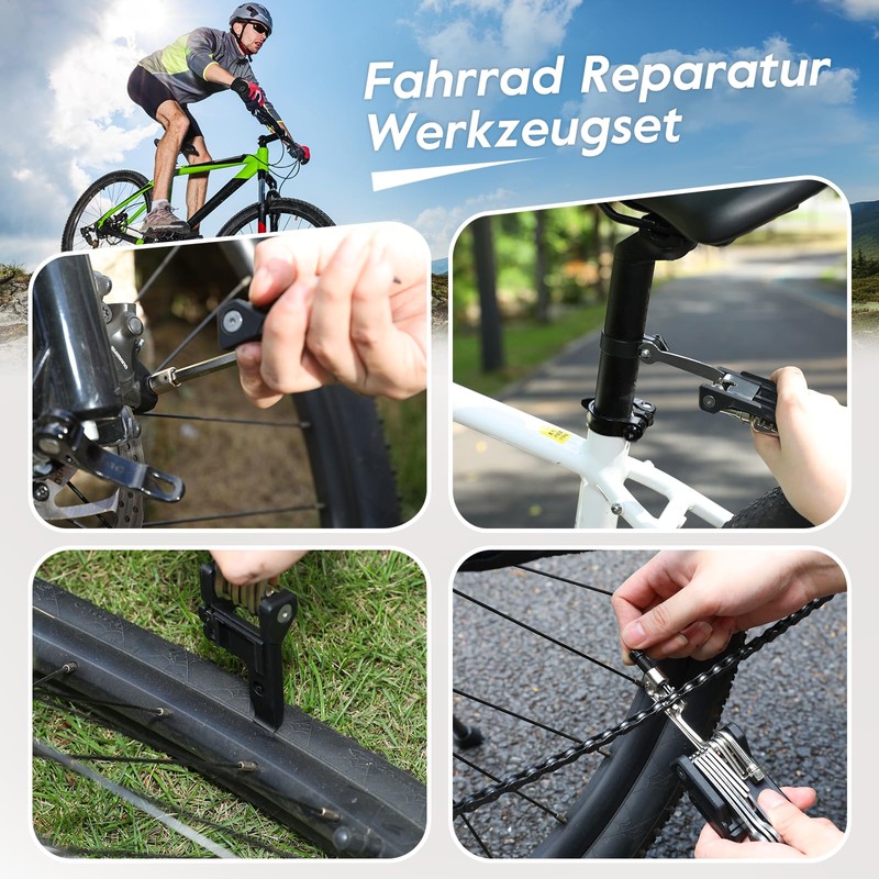 Wothfav Bicycle Tool, 23-in-1 Bicycle Tool Set, Removable, Foldable Multifunctional