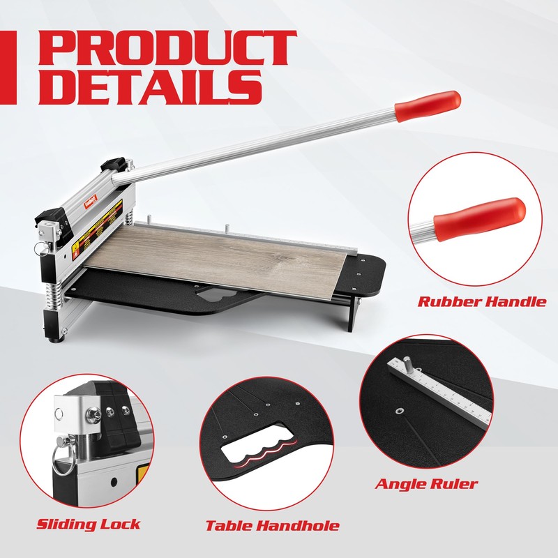 Goldblatt 13" Laminate Floor Cutter, Professional Vinyl Floor Cutter, Aluminum
