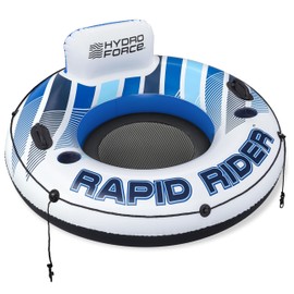 Bestway Hydro Force Rapid Rider Single 1-Person River Tube (48" x 19") | Inflatable Pool Float Swim Ring with Handles and Cup Holders