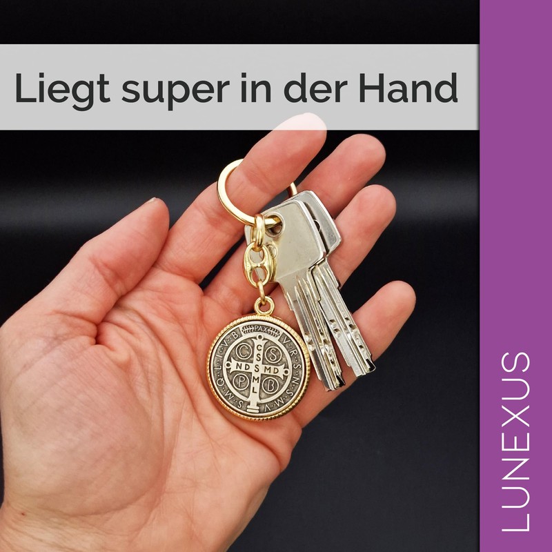 Lunexus Benedict Keyring - Blessed - St. Benedict Medal with
