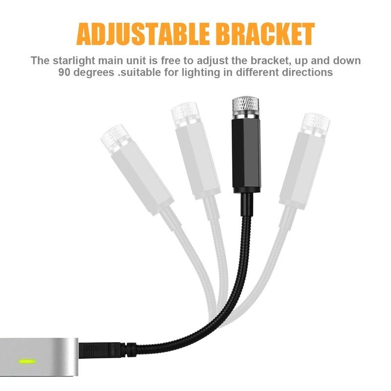URAQT LED Roof Atmosphere Light, Adjustable USB Car Ceiling Starlight