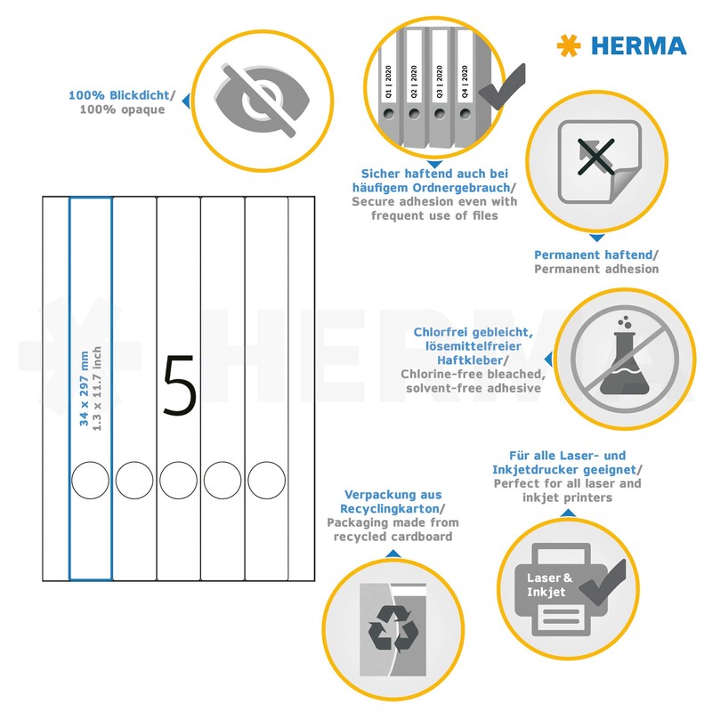 Herma Folder Spine Labels