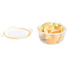 Starfrit LocknLock Easy Match Round Plastic Food Storage Container - 71oz/2.1L - Airtight & Leakproof - 4-Sided Locking Lid - BPA Free