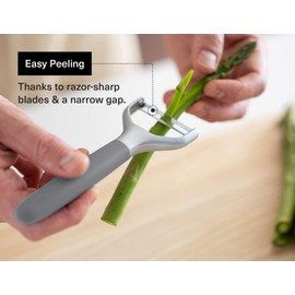 Misen Stainless Steel Vegetable Peeler - Unleash Culinary Precision in Your Kitchen with this Durable and Ergonomically Designed Tool for Effortless Peeling, Gray