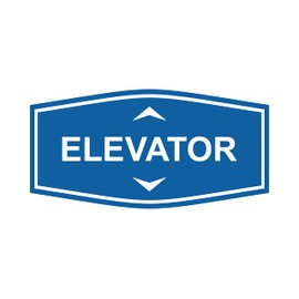 Fancy Elevator Up & Down Arrows Sign (Blue) - Small