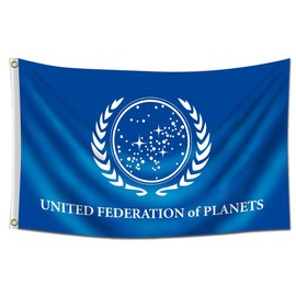 ENMOON United Federation of Planets Flag (3x5Feet,Double Sided, 3-layer 150D Poly) Man Cave Garage with Brass Grommets
