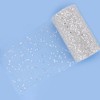 CABODYALS 50 Yards 5.9 Inch Silver Tulle Roll Sparkle Sequins