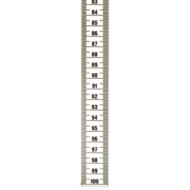 Oregon Rule Co. Adhesive Backed Metric Ruler - 1 Inch Wide x 1 Meter Long - Vertical Down - 1mm Grads - White