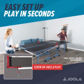 Joola Unisex – Erwachsene Post-Set Club Tischtennisnetz, Rot, 152cm