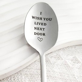 Best Friend Bestie Gifts Spoons Long Distance Friendship Gift for BFF Best Friends I Wish You Lived Next Door Spoon Gifts for Women Moving Going Away Gift for Friend Daughter