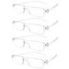 Pack 4 Rimless Reading Glasses,Blue Light Clear Frames Reader Lightweight