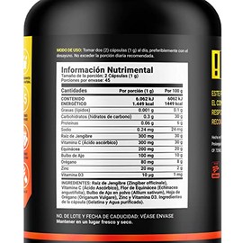 Mezcla de Jengibre, Vitamina C, D3, Zinc, Equincea, Organo y Ajo 90 Cpsulas 1000 mg por porcin. Ingredientes naturales. Immun Blend B Life.           