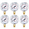 Flutesan 6 Pcs 0-100psi Low Pressure Gauge 2.5" Face Dial