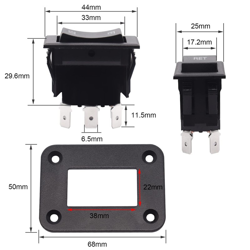 TWTADE Momentary Polarity Reverse Rocker Toggle Switch Control Motor Up