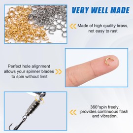 100Pcs Quick Change Spinner Clevis U-Shaped Fishing Clevis Brass Links Easy Spin Spinner Blade Clevis for Lure Making Fishing Spoon Spinnerbait Parts Accessory (Mixed Color)