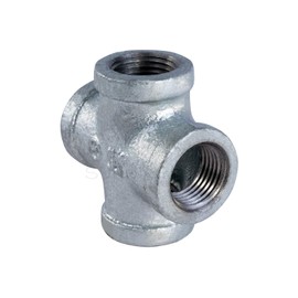 Supply Giant HNDS0400 2" Galvanized Malleable Iron Cross Fitting for 150 lb Applications and with Equal Sized Female Threaded Connects