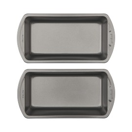 GoodCook Nonstick Loaf Pan 8 x 4-Inch Heavy-Duty Steel Bakeware with Easy-Clean Non-Stick Coating, Oven & Dishwasher Safe Pan for Meatloaf Breads Lasagnas Casseroles & More, Set of 2, Gray