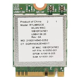Tarjeta Inalámbrica WiFi 6E, Módulo Inalámbrico de Tarjeta WiFi RTL8852CE, Bluetooth 5.3, 5374 Mbps, bajo Retraso, Tribanda de 6 GHz/5 GHz/2,4 GHz, M.2 NGFF para Portátiles