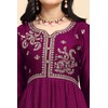 TRENDMALLS Women's Vichitra Silk Embroidery Salwar Suit Set Anarkali Kurta